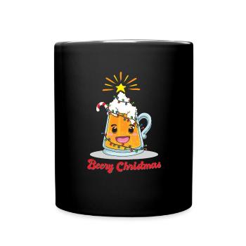 Noël drôle de bière - Mug uni - noir - Devant