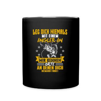 Never mess with an angler - Full Colour Mug - black - Front
