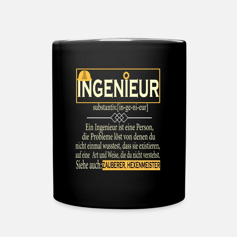 Ingeniuer Definition - Tasse einfarbig - Schwarz