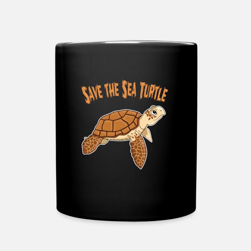 Wasserschildkröte Schildkröte Urlaub Seychellen - Tasse einfarbig - Schwarz