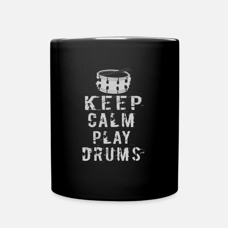 keep calm and play drums - Tasse einfarbig - Schwarz