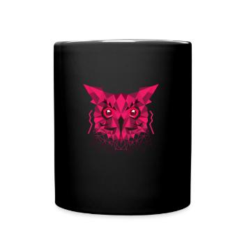 Owl - owl's head - cryptic - animal - Full Colour Mug - black - Front