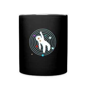 Astronaut in the solar system - Full Colour Mug - black - Front