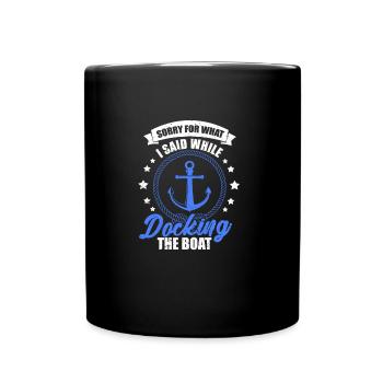 Boot Kapitän Segelboot Motorboot See Geschenk - Tasse einfarbig - Schwarz - Vorne