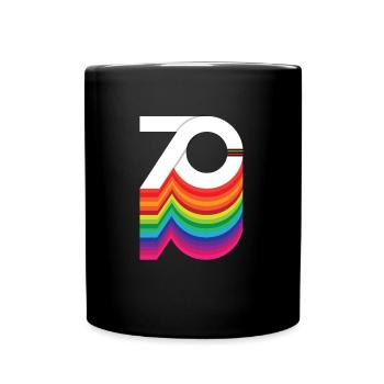 70 Jahre "Geburtstag" - Tasse einfarbig - Schwarz - Vorne