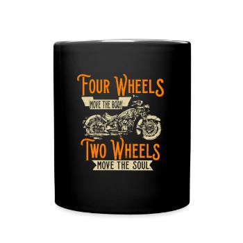 Motorrad Geschenk Zweiräder Motoren lustig - Tasse einfarbig - Schwarz - Vorne