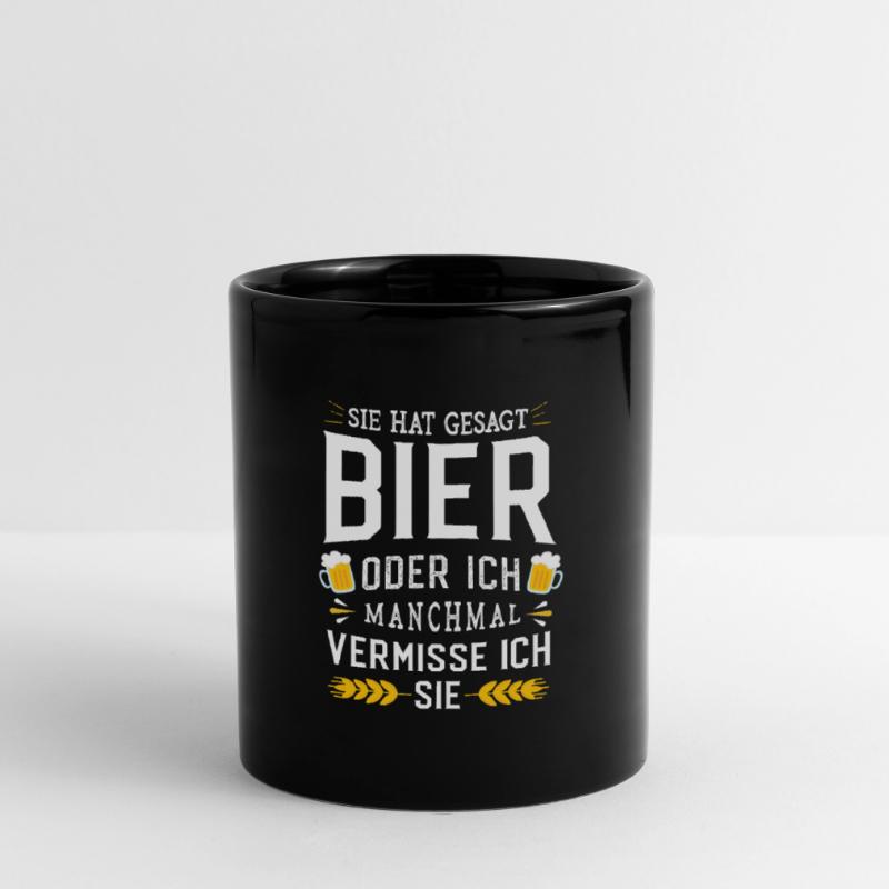 Bier oder ich - Beziehung Tasse einfarbig