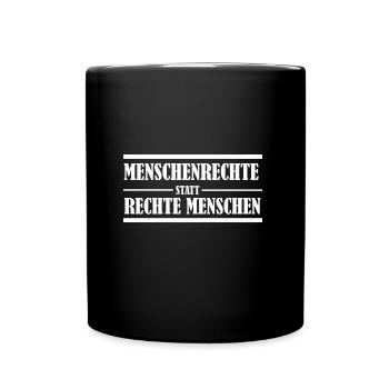 Herz statt Hetze - Tasse einfarbig - Schwarz - Vorne