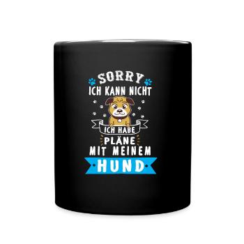 Désolé, je ne peux pas, avoir des projets avec mon chien - Mug uni - noir - Devant