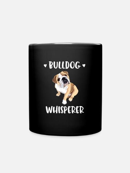 English Bulldog Lover Gift Bulldog Whisperer Dog - Full Colour Mug - black