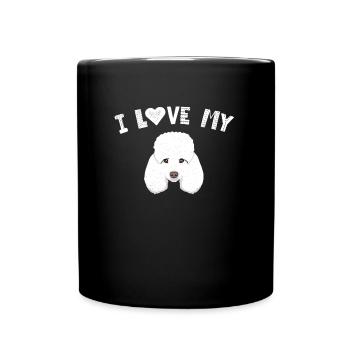 Ich liebe meinen Pudel-Pudel-Liebhaber-Geschenk-Hundehaustier-Inhaber - Tasse einfarbig - Schwarz - Vorne