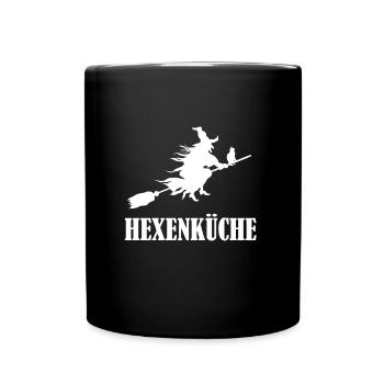 Geschenkidee Spruch Hexenküche - Tasse einfarbig - Schwarz - Vorne