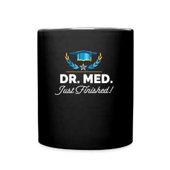 Dr. med. Je viens de finir! - Mug uni - noir - Devant