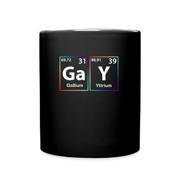 Gay Periodic Table Elements Spelling - Full Colour Mug - black - Front