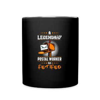 Postman in Pension Post Letter Pension Gift - Full Colour Mug - black - Front