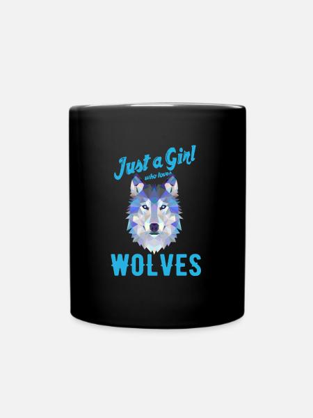 Juste une fille qui aime les loups cadeau Wolf Girl - Mug uni - noir