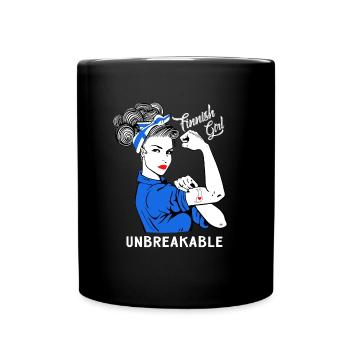 Finnisches Mädchen Unzerbrechlich - Tasse einfarbig - Schwarz - Vorne