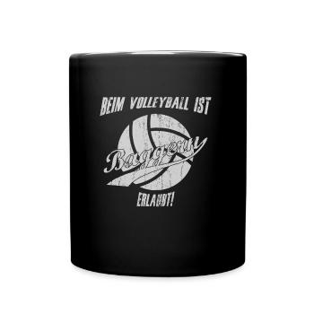 Volleyball digging funny humor saying - Full Colour Mug - black - Front