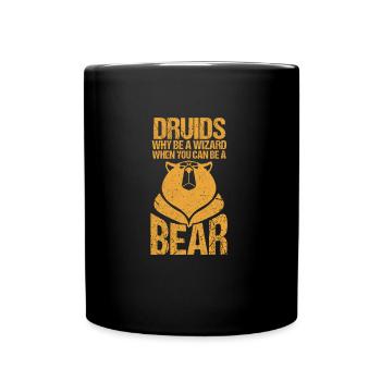D20 Druids Rollenspiel Bär Gaming Geschenk - Tasse einfarbig - Schwarz - Vorne