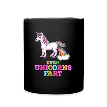 Pet licorne arc-en-ciel cheval fille pups pyjama - Mug uni - noir - Devant