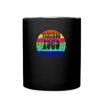 Vintage 1969 Hippie Peace Born Vintage Born - Full Colour Mug - black - Front