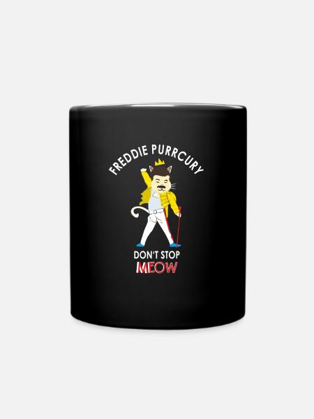 Cadeau de musique pour chanteur rock chat de Freddie Purrcury - Mug uni - noir