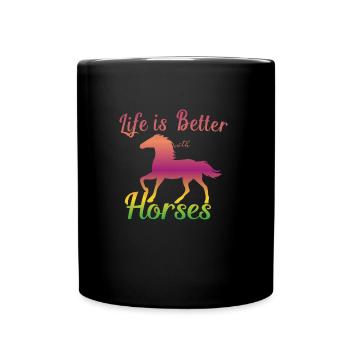Horse Horse Equine Horse Gift - Full Colour Mug - black - Front