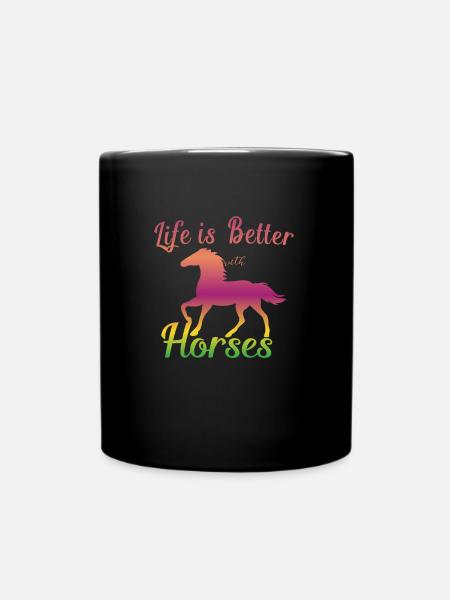 Cheval cheval cheval cadeau - Mug uni - noir