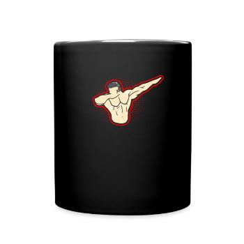 Dabbing Bodybuilder Gift Fitness Muscle Man - Full Colour Mug - black - Front