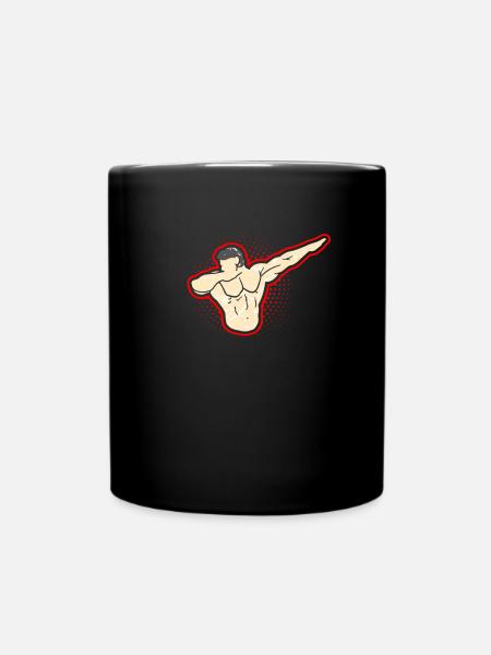 Dabbing Bodybuilder Geschenk Fitness Muskelmann - Tasse einfarbig - Schwarz
