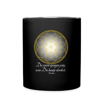 Blume des Lebens spirituell medititation chakra - Tasse einfarbig - Schwarz - Vorne