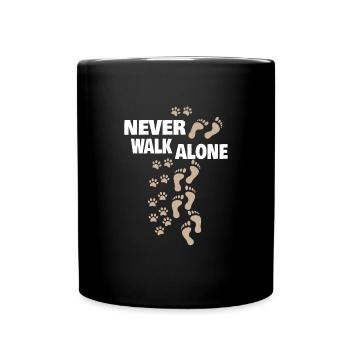 Dog Husband Wife Gassi Go Never Alone Gift - Full Colour Mug - black - Front