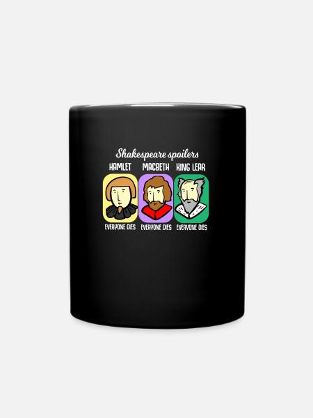 Shakespeare quote spoiler Hamlet teacher gift - Full Colour Mug - black
