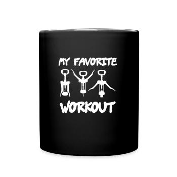 My Favorite Workout Korkenzieher Geschenkidee - Tasse einfarbig - Schwarz - Vorne