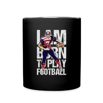 american football player geschenkidee - Tasse einfarbig - Schwarz - Vorne