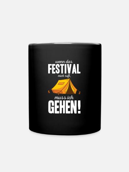 Festival Shirt · Zelt · Camping Geschenk - Tasse einfarbig - Schwarz