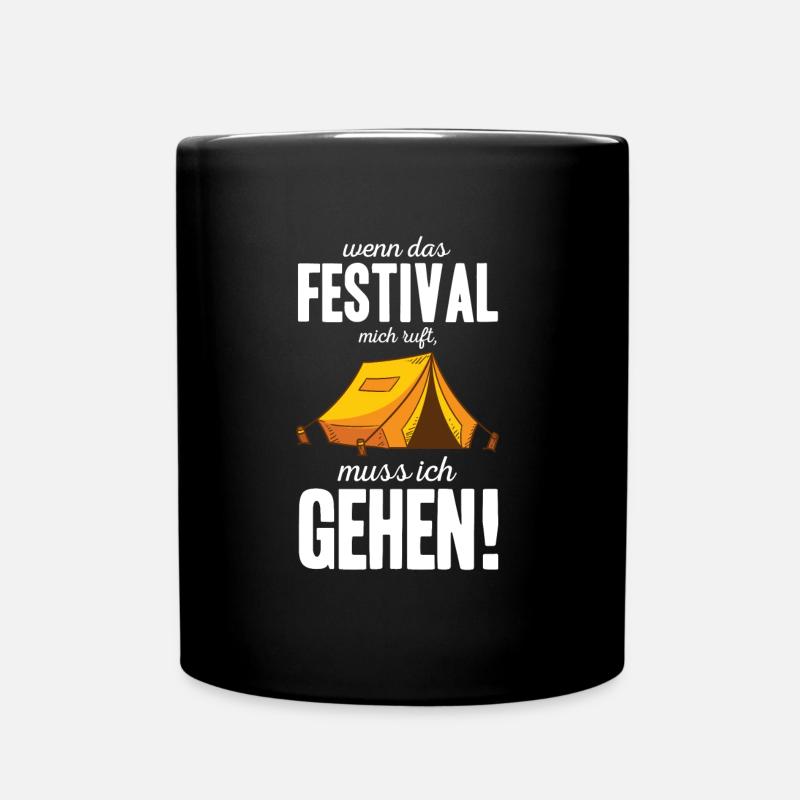 Festival Shirt · Zelt · Camping Geschenk - Tasse einfarbig - Schwarz