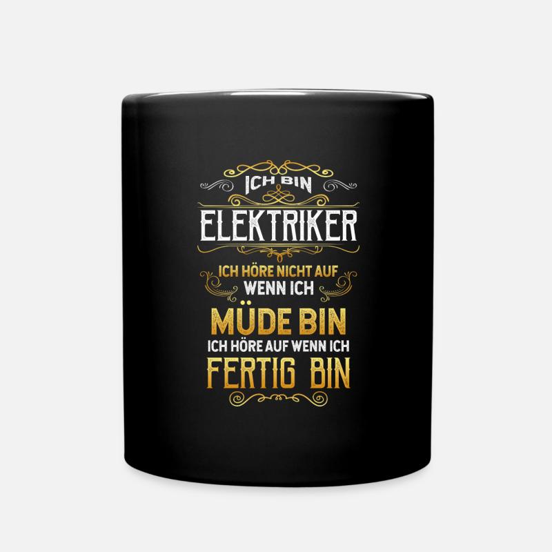 elektriker - Tasse einfarbig - Schwarz