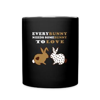 Everybunny needs somebunny to love - Hasen Liebe - Tasse einfarbig - Schwarz - Vorne