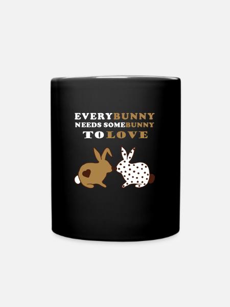 Everybunny needs somebunny to love - Hasen Liebe - Tasse einfarbig - Schwarz