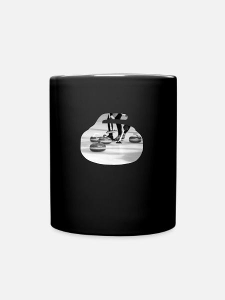 Curling curling stone - Full Colour Mug - black