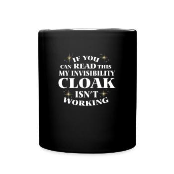 Invisible spell cape RPG gamer funny gift - Full Colour Mug - black - Front