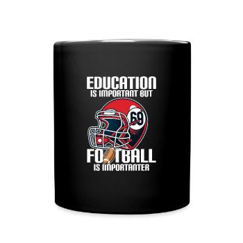 Football League Helmet Geschenkidee - Tasse einfarbig - Schwarz - Vorne