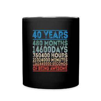 40 ans anniversaire 40 ans 1979 quarante - Mug uni - noir - Devant