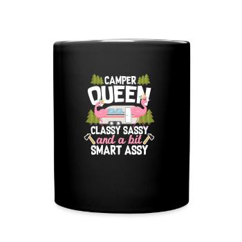 Camping Queen Camper Queen Caravan Gift - Full Colour Mug - black - Front