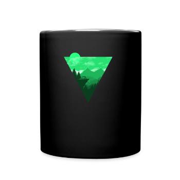Camping Shirt I Outdoor Nature Travel Backpacker - Full Colour Mug - black - Front