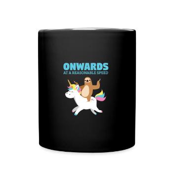 Cadeau pour enfants licorne paresseux Licorne - Mug uni - noir - Devant