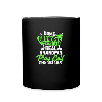 Golfer Opa - Tasse einfarbig - Schwarz - Vorne