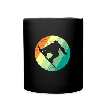 Cadeau Snowboard Snowboarder Retro Vintage - Mug uni - noir - Devant