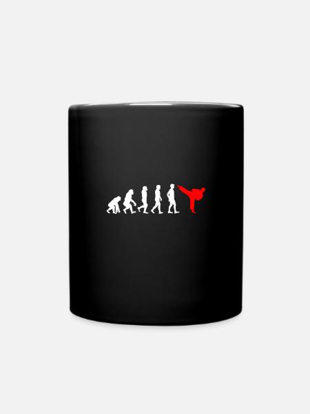 Karate Entwicklung - Evolution eines Karatekämpfer - Tasse einfarbig - Schwarz